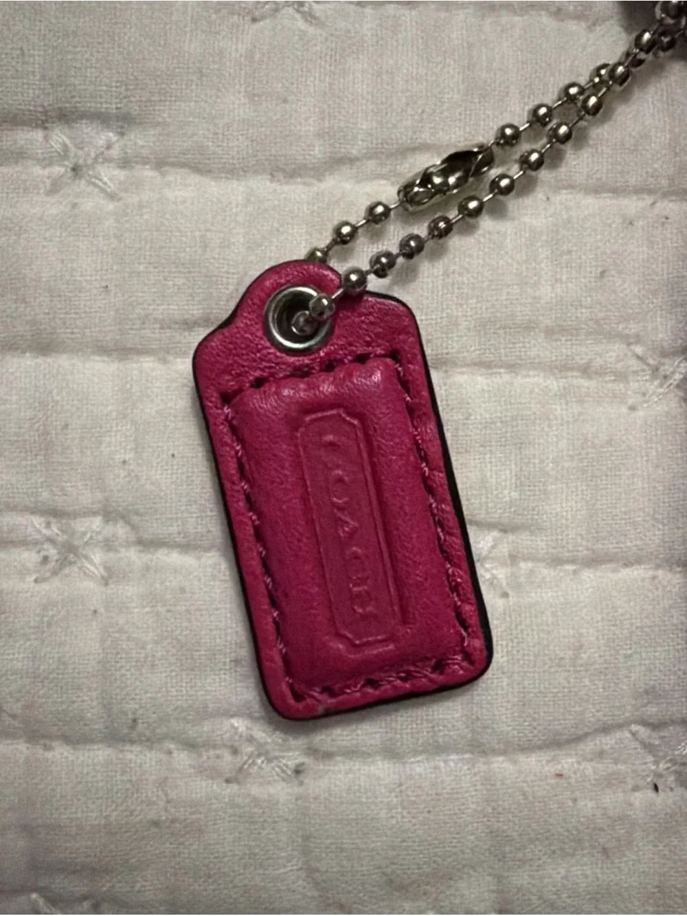 Leather COACH Hot Pink Fushia Wristlet Zip close 6